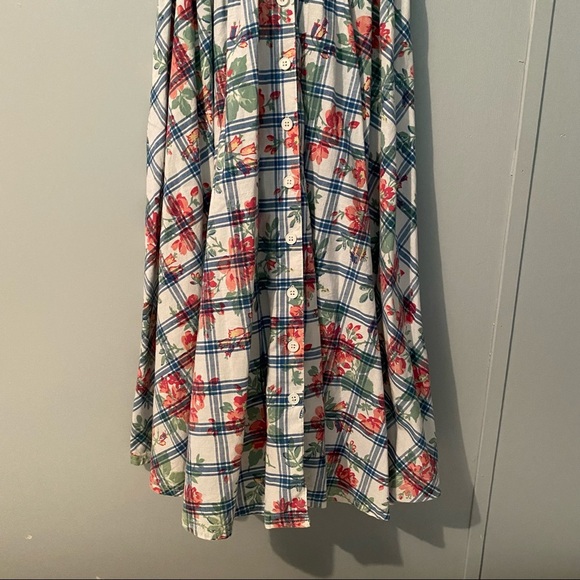 ESPRIT Kids Floral Plaid Midi Sun Dress Size Small - Picture 7 of 10